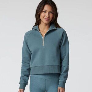 Vuori Blue Zippered Boxy Sweatshirt